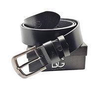 DG STUDIO Designer Leather Men's Belt Belts Real New Genuine Buckle Trouser Brown Black Jeans (Black, 38-40)