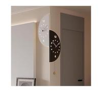 DGAMHF Double Sided Corner Wall Clock, Restaurant Silent Clock Split Type, Dual Movement Design Can Set Dual Time Zones For Living Room, Bedroom, Dining Room, Office Decor(With Lights,45x23cm)
