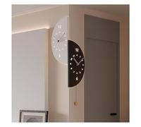 DGAMHF Double Sided Corner Wall Clock, Restaurant Silent Clock Split Type, Dual Movement Design Can Set Dual Time Zones For Living Room, Bedroom, Dining Room, Office Decor(With Lights,45x23cm)