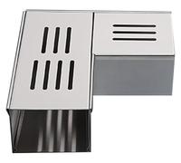DGAMHF Gutter Guard Right Angle Gutter System, Stainless Steel Trough Grill Guttering, L Shape/Straight Channel Drain Kit For Courtyard/Neighborhoods/Curb(25X3.5X3cm)