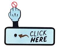 Dgayaeic Click Here for the Surprise Button, Finger Button Surprise Prank Gift, 3d Printed Funny Desktop Clicker, Compact and Eye-Catching Desk Decoration, 8x3cm, for Adults and Teens