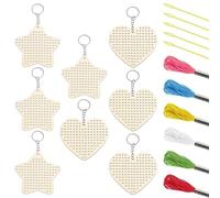 Dgayaeic Embroidery Kit for Beginners | Wooden Heart Star Embroidery Kit | Educational Sewing Art Crafting Projects for Home Studio Commuting Travel Rainy Day Activity