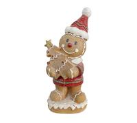 Dgayaeic Gingerbread Man Statue, 1pc Christmas Gingerbread Man Figurine, Small Resin Holiday Figurines, Compact Size, Party Home Decor, Great for Display Cabinets, Tiered Trays & More