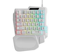 Dgayaeic Mechanical Keyboard, Ergonomic Single-Handed Keyboard, Portable Game Keypad, Programmable Keys, Easy To Set Up And Use, Black/white, 22.5x17.7x3cm For Home, Dorm, Apartment, School