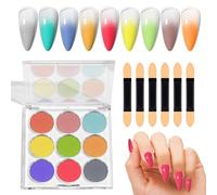 Dgayaeic Nail Shimmer Dust | Mirror Finish Rainbow - 9 Colors | Shiny Glitter Powder Art Gradient Rainbow Glitter DIY Nail Decoration Art Gradient DIY Decoration for Easter Halloween Christmas