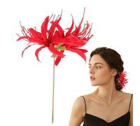 Dgayaeic Red Spider Lily Hairpin - Flower Hair Red Spider Lily Styling Pins - Stylish Flower Wedding Hair Styling Pins, Multifunctional Chinese Hair Accessories for Women, Girls