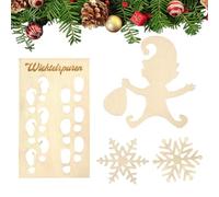 Dgayaeic Wooden Snowflakes for Crafts | Unfinished Wood Gnome Cutouts | Dwarf Footprints Template Christmas Craft Pendant Garden Tree
