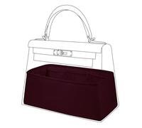 DGAZ Bag Organizer Insert, Silk Handbag Organizer, Luxury Handbag & Tote Organizer, Fits Kelly 20/25/28/32/35/40 Bags (Rouge H, KL20)