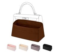 DGAZ Bag Organizer Insert, Silk Handbag Organizer, Luxury Handbag & Tote Organizer, Fits Kelly 20/25/28/32/35/40 Bags (Gold, KL32)