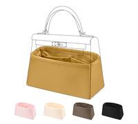 DGAZ Bag Organizer Insert, Silk Handbag Organizer, Luxury Handbag & Tote Organizer, Fits Kelly 20/25/28/32/35/40 Bags (Biscuit, KL20)