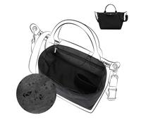 DGAZ Handbag Organiser for Le Pliage Energy Series, Silk & Dupont Paper, with Zipped Pocket and Bottle Holder, Lightweight Bag Insert (Black, Energy L)
