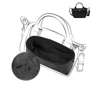 DGAZ Handbag Organiser for Le Pliage Energy Series, Silk & Dupont Paper, with Zipped Pocket and Bottle Holder, Lightweight Bag Insert (Black, Energy XS)