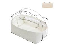 DGAZ Lightweight Bag Organiser for Bride A Brac S/L Bags, Silk Luxury DupontPaper Innerbag with Zipped Pocket and Bottle Holder (Small, Craie)