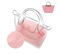 DGAZ Lightweight Bag Organiser for Longchamp Le Pliage Series Bags, Silk Luxury DupontPaper Innerbag for Le Pliage L, 9 cm Handle Height (Pink)
