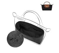 DGAZ Lightweight Bag Organiser for Longchamp Le Pliage Series Bags, Silk Luxury DupontPaper Innerbag for Le Pliage Mini, two Handles (Black)
