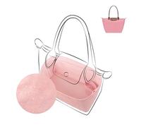 DGAZ Lightweight Bag Organiser for Longchamp Le Pliage Series Bags, Silk Luxury DupontPaper Innerbag for Le Pliage L, 25 cm Handle Height (Pink)