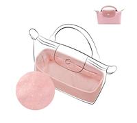 DGAZ Lightweight Bag Organiser for Longchamp Le Pliage Series Bags, Silk Luxury DupontPaper Innerbag for Le Pliage Mini, two Handles (Pink)
