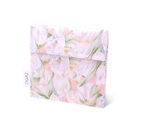 DGAZ Sanitary Napkin Storage Bag, Period Bag for Teen Aged Girls, Portable Period Bag for Panty Liners/Menstrual Cup/Small Tampons, Mini Makeup Bag for Purse(French Tulips)