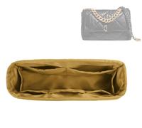 DGAZ Silk Bag Organiser Fits Chanel 19 Handbag, Silky Smooth Bag Insert, Luxury Handbag & Purse Insert (Biscuit, Flap26)