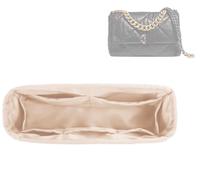 DGAZ Silk Bag Organiser Fits Chanel 19 Handbag, Silky Smooth Bag Insert, Luxury Handbag & Purse Insert (Craie, Maxi36)