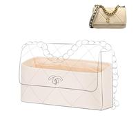 DGAZ Silk Bag Organiser Fits Chanel 19 Handbag, Silky Smooth Bag Insert, Luxury Handbag & Purse Insert (Craie, Flap26)