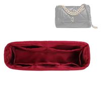 DGAZ Silk Bag Organiser Fits Chanel 19 Handbag, Silky Smooth Bag Insert, Luxury Handbag & Purse Insert (Wine Red, Flap26)