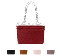 DGAZ Silk Bag Organiser Fits Chanel GST/PST, Silky Smooth Handbag Organiser, Luxury Handbag & Tote Organiser Insert (GST, Wine Red)