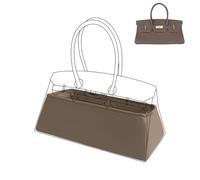 DGAZ Silk Bag Organiser Fits Hermes Shoulder-Birkin, Silky Smooth Handbag Organiser, Luxury Handbag & Tote Organiser Insert (Etoupe Grey, Shoulder-Birkin)