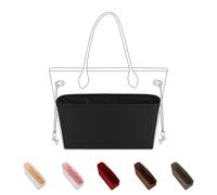DGAZ Silk Bag Organiser Fits LV Neverfull PM/MM/GM, Silky Smooth Touch, Luxury Handbag & Tote Shaper (Black, GM)