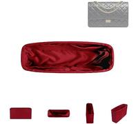 DGAZ Silk Bag Organiser Insert Fits Chanel 2.55 Reissue Flap Bags, Silky Smooth Handbag Organiser, Luxury Handbag & Purse Shaper (Wine Red, Mini20)