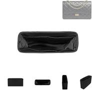 DGAZ Silk Bag Organiser Insert Fits Chanel 2.55 Reissue Flap Bags, Silky Smooth Handbag Organiser, Luxury Handbag & Purse Shaper (Black, Jumbo28)
