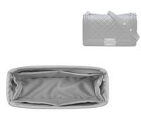 DGAZ Silk Bag Organiser Insert Fits Chanel Leboy, Silky Smooth Handbag Organiser, Luxury Handbag & Purse Shaper (Pearl Grey, Small20)