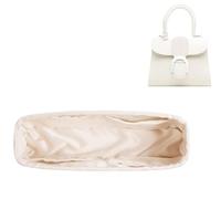 DGAZ Silk Bag Organiser Insert Fits Delvaux Brilliant Bag, Silky Smooth, Luxury Bag Organiser & Tote Shaper (MM, Craie)