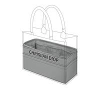 DGAZ Silk Bag Organiser Insert Fits Dior Book Tote Mini/S/M/L, Luxury Handbag & Tote Shaper (Medium, Pearl Grey)
