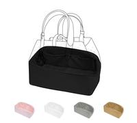 DGAZ Silk Bag Organiser Insert Fits Dior Toujour S/M/L Bags, Silky Smooth Handbag Organiser, Luxury Handbag & Tote Organiser Insert (Black, Toujours M)
