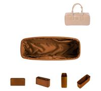 DGAZ Silk Bag Organiser Insert Fits MiuMiu Arcadie Bags, Silky Smooth, Luxury Bag Organiser & Tote Shaper (M Wide, Caramel)