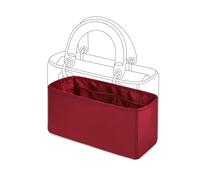 DGAZ Silk Bag Organizer Insert Fits Lady Dior, Silky Smooth Bag Organiser, Luxury Handbag Shaper (Wine Red, Medium)