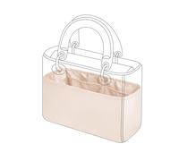 DGAZ Silk Handbag Organizer Insert Fits Lady Dior, Silky Smooth Bag Organiser, Luxury Handbag Shaper (Craie, Mini)