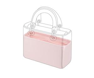 DGAZ Silk Handbag Organizer Insert Fits Lady Dior, Silky Smooth Bag Organiser, Luxury Handbag Shaper (Pink, Small)