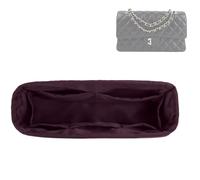 DGAZ Silk Purse Organizer Insert Fits Chanel CF Classic Flap Handbag，Silky Smooth Bag Organiser, Luxury Handbag & Purse Shaper (Burgundy, Small 23)