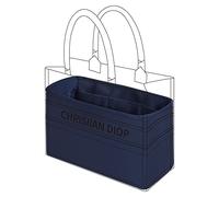 DGAZ Silk Tote Organizer Insert Fits Dior Book Tote Mini/S/M/L, Luxury Handbag & Tote Shaper (Medium, Treasure Blue)
