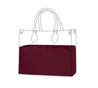 DGAZ Silk Tote Organizer Insert Fits LV OnTheGo, Silky Smooth Handbag Organiser, Luxury Bag & Tote Shaper (Rose Red, MM)