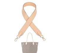 DGAZ Vachetta Leather Shoulder Strap, Replacement Bag Strap for Neverfull with O-Rings and Gift Box, Handmade Leather Shoulder Strap, 4cm Wide (Beige, Length 65cm)