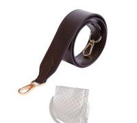 DGAZ Vachetta Leather Shoulder Strap, Replacement Bag Strap for Neverfull with O-Rings and Gift Box, Handmade Leather Shoulder Strap, 4cm Wide (Glossy Brown, Length 65cm)