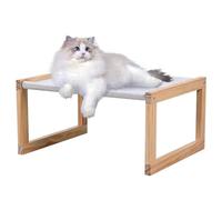 DGBAOBEI Cat Bed, Cat Sofa with Solid Wood Frame, Linen Fabric Cats Cradle,A Comfortable Space for Cats (Beige)