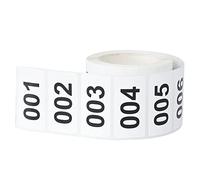 DGBDPACK Consecutively Numbered Labels, 2 x 1 Inch Self-Adhesive Vinyl Inventory Numbered Sticker (001-500)