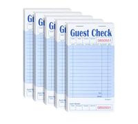 DGBDPACK Guest Check Books for Servers, 5 Pack of EP-3632-1 Server Note Pads, Thick Server Paper with Guest Receipt, Waitress Notepads - 250 Orders Total (Blue, 6.75"x3.5"), BD-GC3632-1BUX5