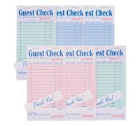 DGBDPACK Guest Checks Server Note Pads, Single Part & Thick Paper, 6 Pack, 300 Sheets, Waitress Notepad 3 Assorted Colors (EP-3632-1) 3.5'' x 6.75''
