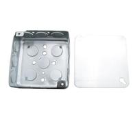 DGBRSM 1 Set 4 Inch Square Electrical Box with Cover Electrical Junction Box Metal Junction Box Suitable for Residential Commercial Industrial Building Wiring Connection Protection Enclosure