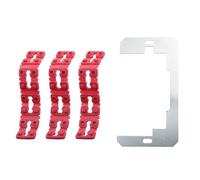 DGBRSM 1 Set Socket Leveller Stainless Steel Wall Panel Spacer with PVC Red Power Socket Gasket for Securing Wall Mounted Installations